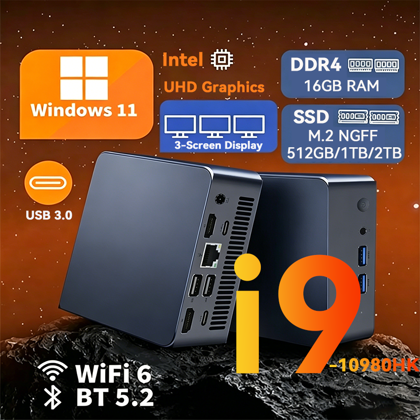 Laptop Accessories Sleeve - Protable Intel i9-10980HK Mini PC Windows