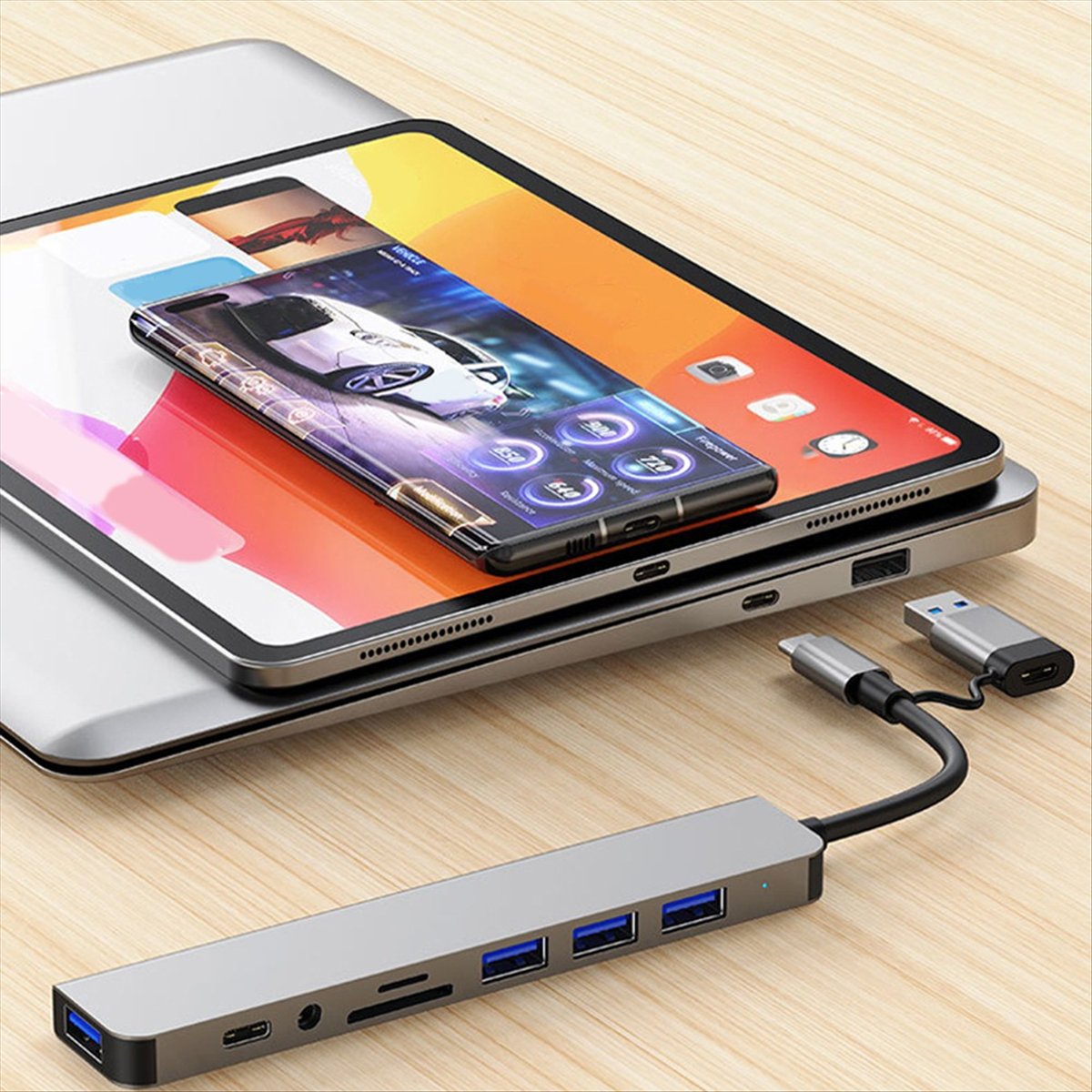Friendly!8 in 2 USB +Type C HU - مراجعة Laptop Accessories Hub وسعره