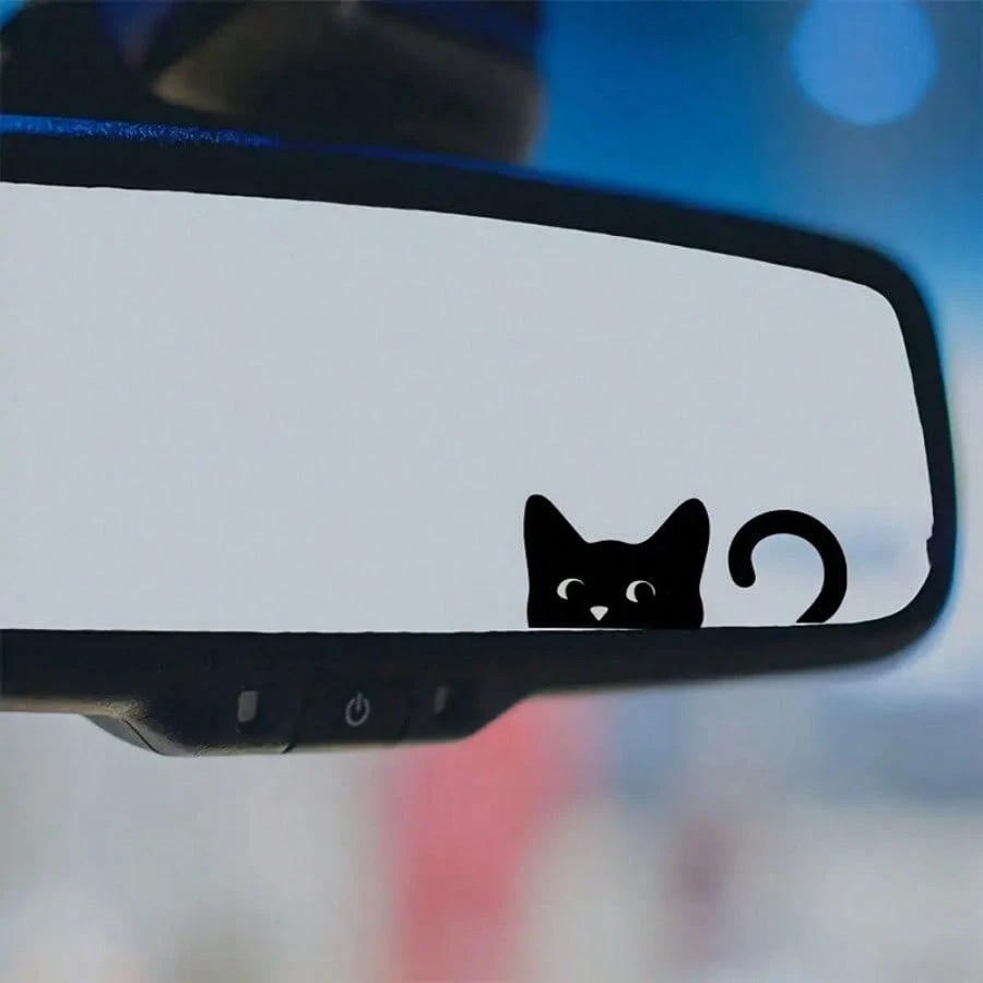 Cute Black Cat Peeker Vinyl De - مراجعة Laptop Accessories Design وسعره