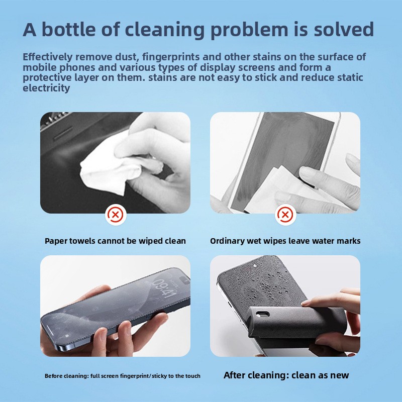 2 in 1 Spray Cleaner Wipe for  - مراجعة Screen Cleaning Kit وسعره