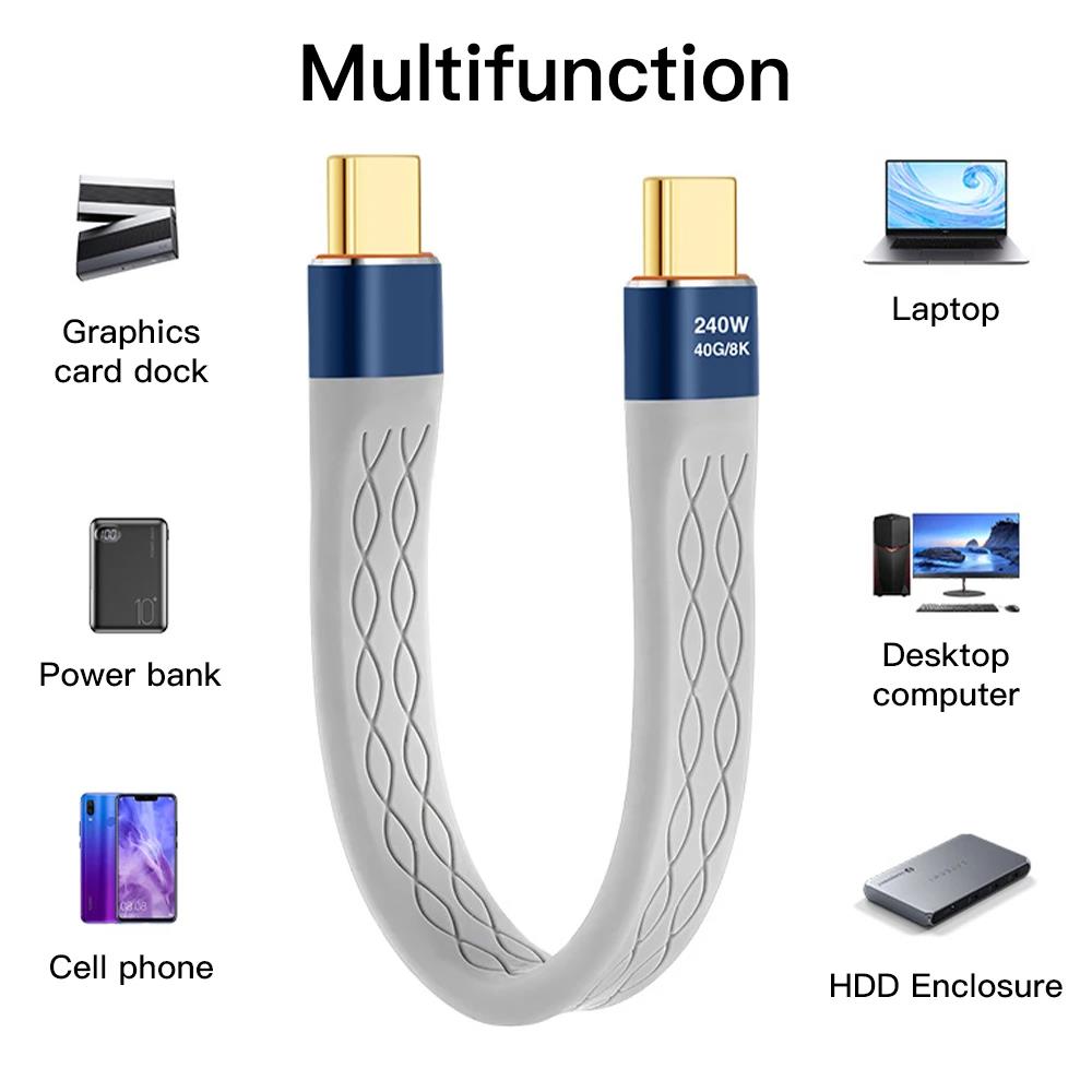 240W USB 4.0 Data Cable Flat S - مراجعة Laptop Accessories Design وسعره