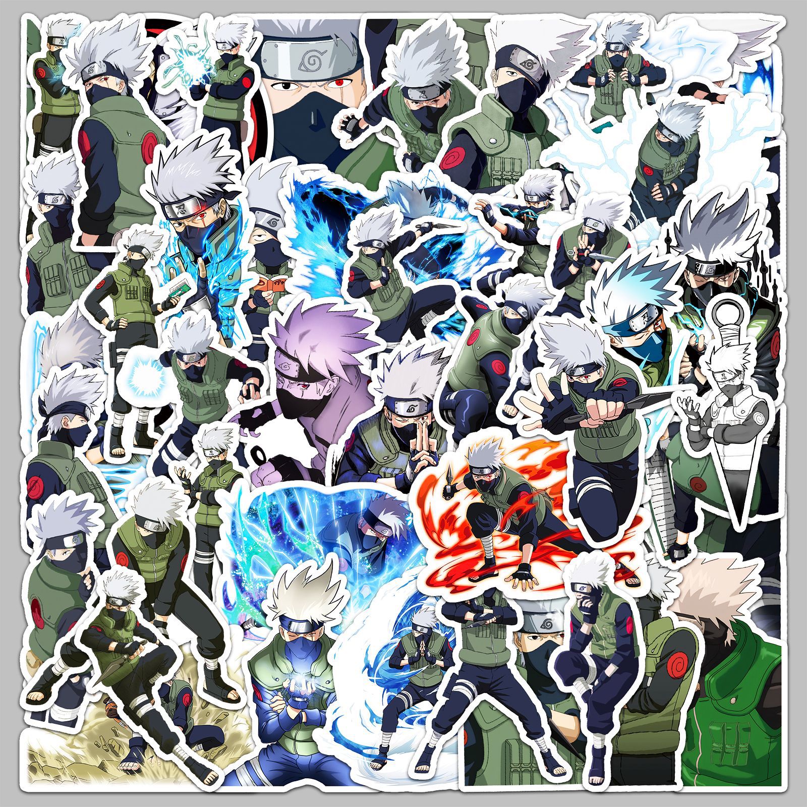 50pcs Anime Naruto Hatake Kaka - مراجعة Laptop Accessories Computer وسعره