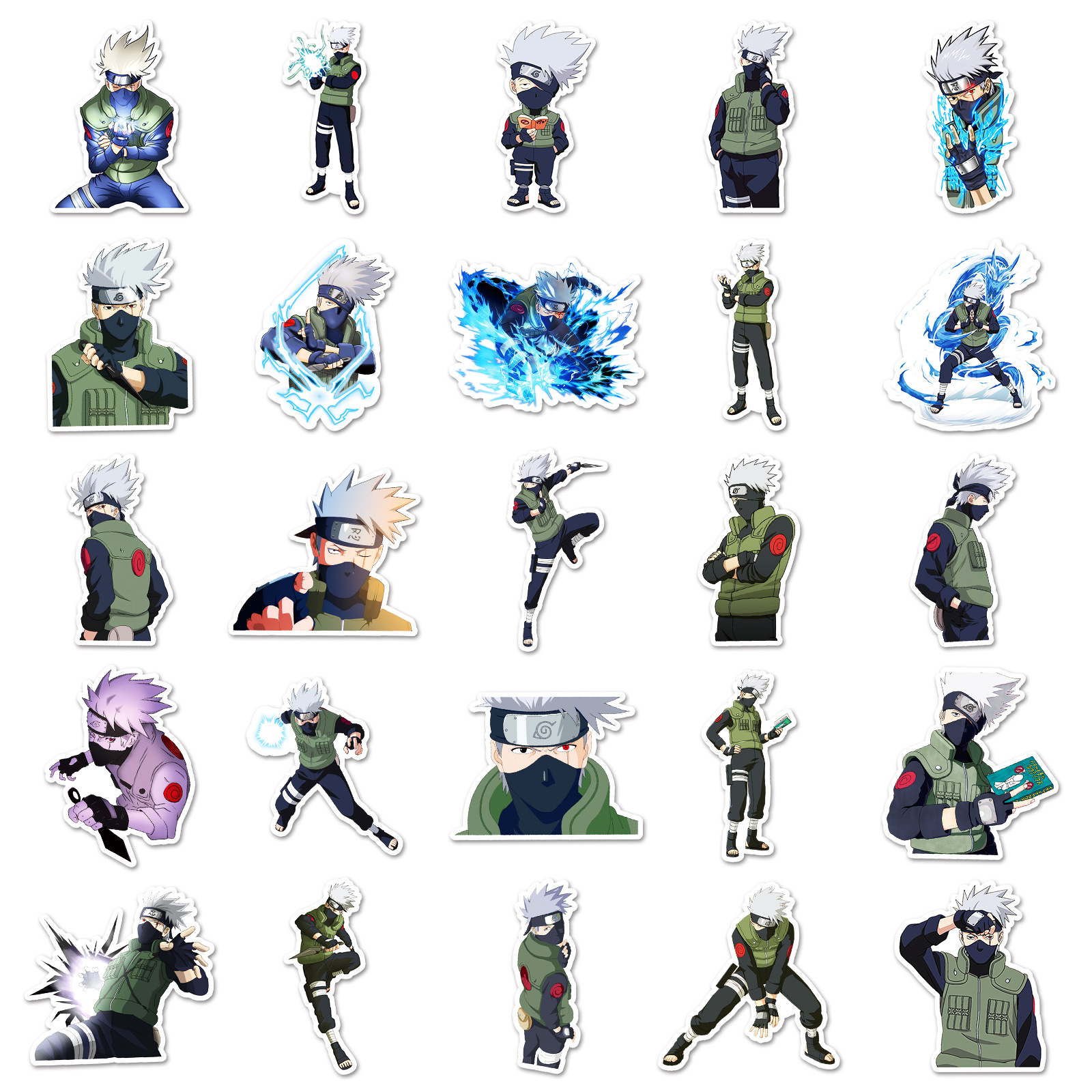 50pcs Anime Naruto Hatake Kaka - مراجعة Laptop Accessories Computer وسعره