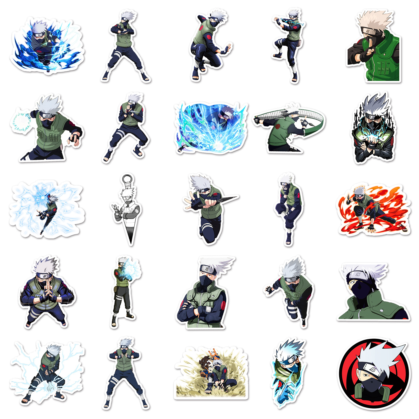 50pcs Anime Naruto Hatake Kaka - مراجعة Laptop Accessories Computer وسعره