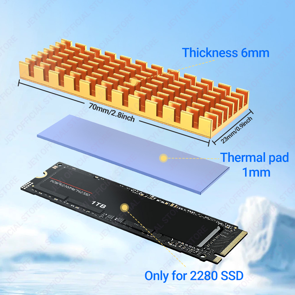 JEYI M.2 SSD Heatsink Aluminum - مراجعة Laptop Accessories Cooling Pad وسعره
