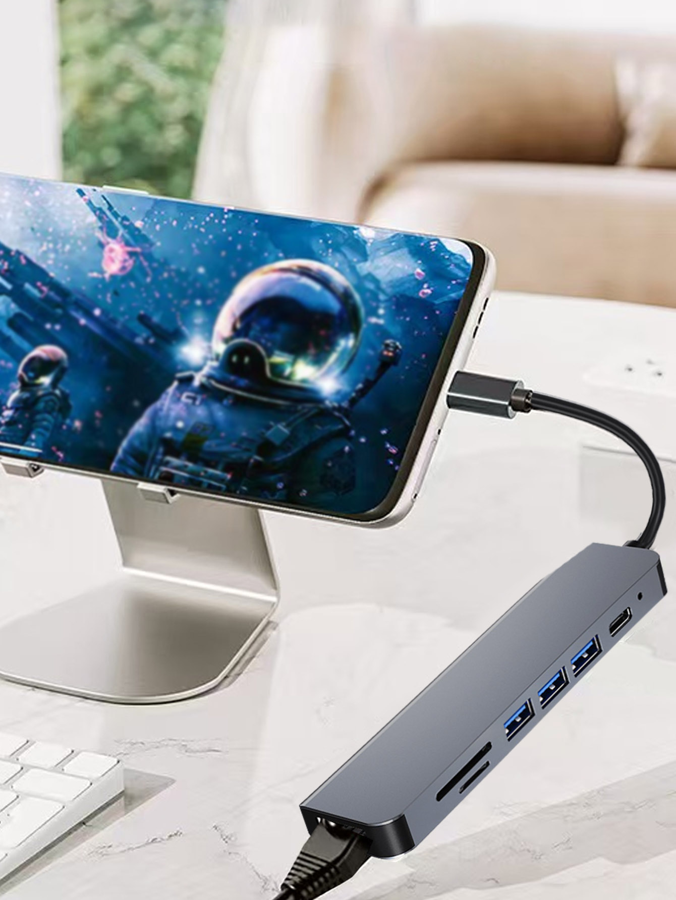 Cross-border 7-in-1 USB hub wi - مراجعة Laptop Accessories Hub وسعره