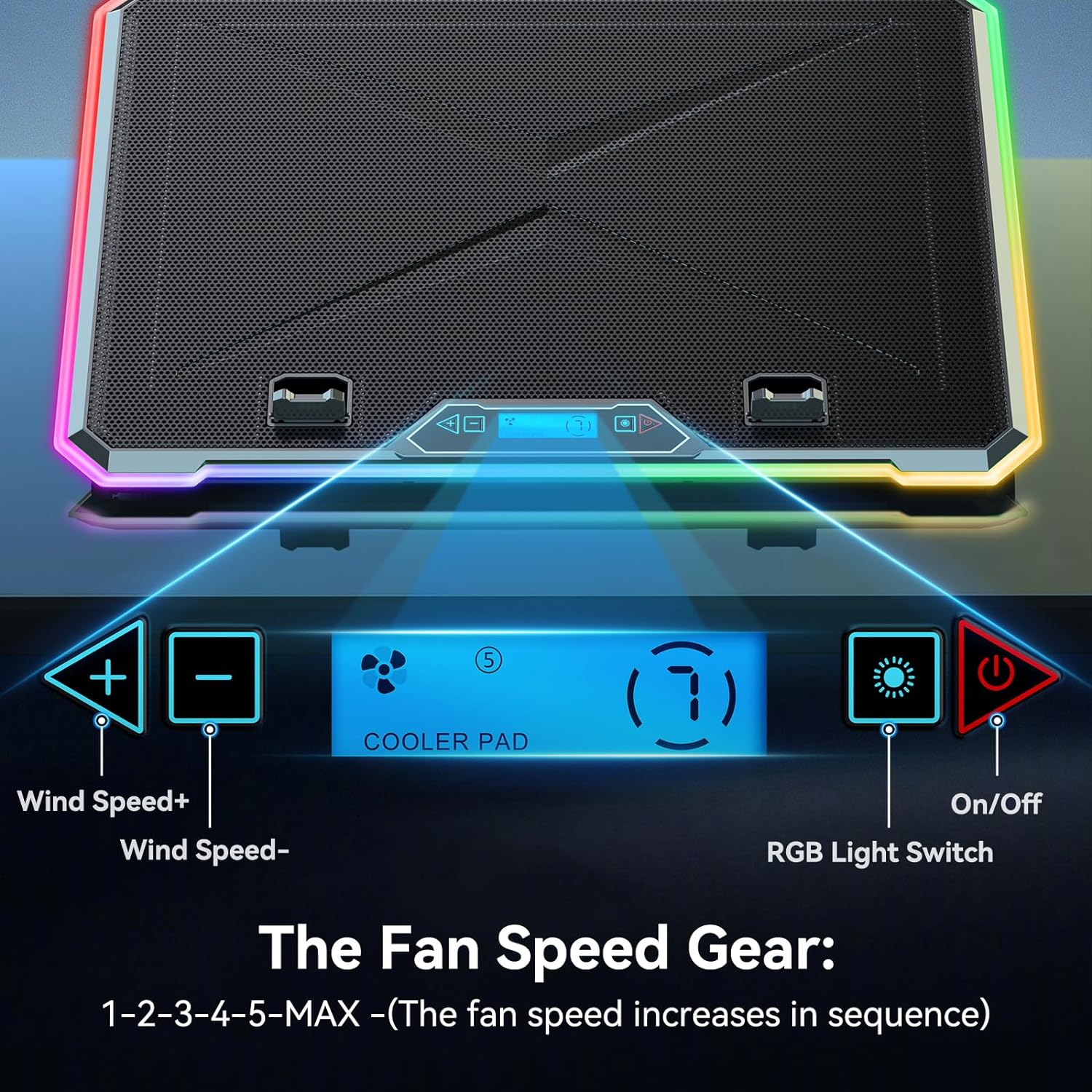 RGB Laptop Cooling Pad Gaming  - مراجعة Laptop Accessories Cooling Pad وسعره