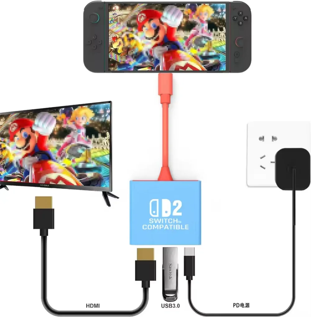 Switch 2 Dock HDMI 4K USB 3.0  - مراجعة Laptop Accessories Hub وسعره