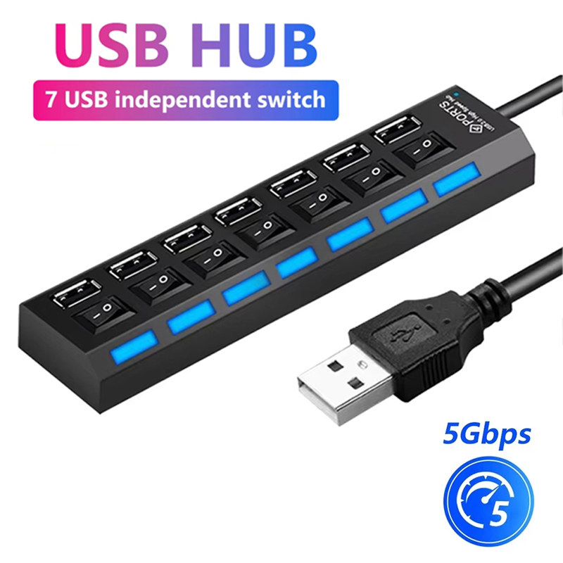 7 Port USB 2.0 Hub Splitter Fo - مراجعة Laptop Accessories Hub وسعره